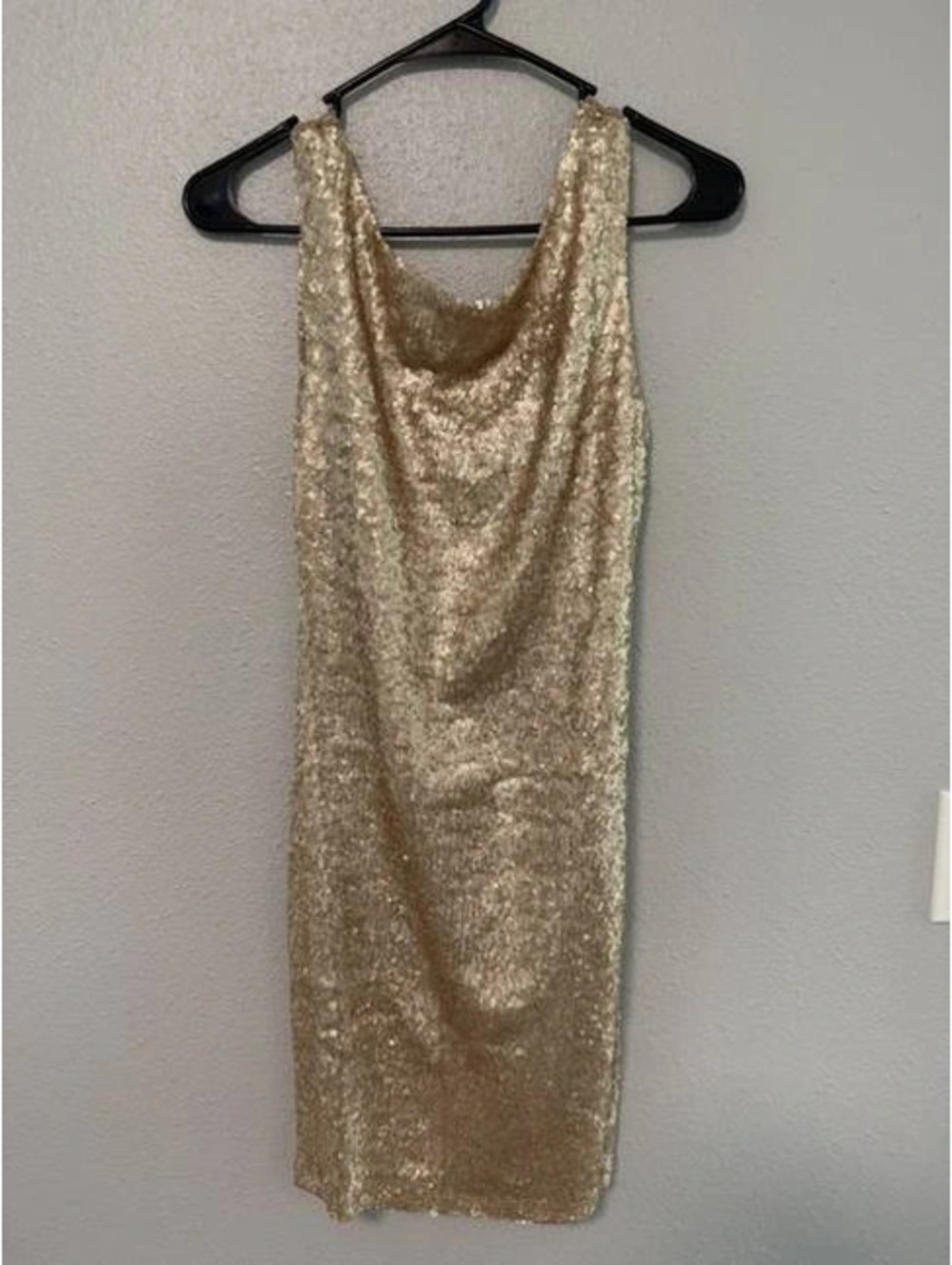 #6139 Crystal Doll Gold Metallic Sleeveless Bodycon Dress
